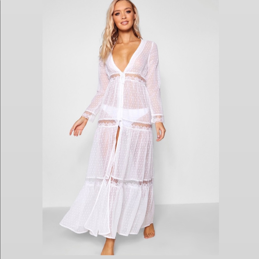 BOOHOO LACE BEACH DRESS
